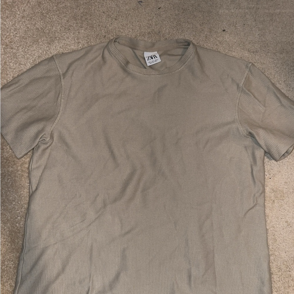 Zara Men's Beige Short Sleeve Tee
